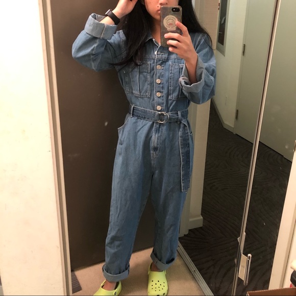 Urban Outfitters Pants - DENIM BUTTON UP COVERALL JUMPSUIT